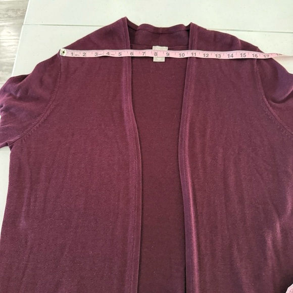 Chico's Beaded Cardigan Burgundy Longline Pleated Women’s Size 12 (L) Chico’s 2 - Picture 6 of 12